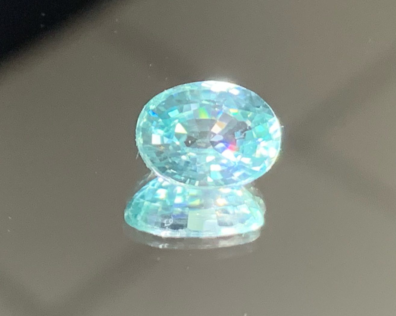 Циркон зеленовато-голубой, овал, 3,20 ct — AA-32, фото 1