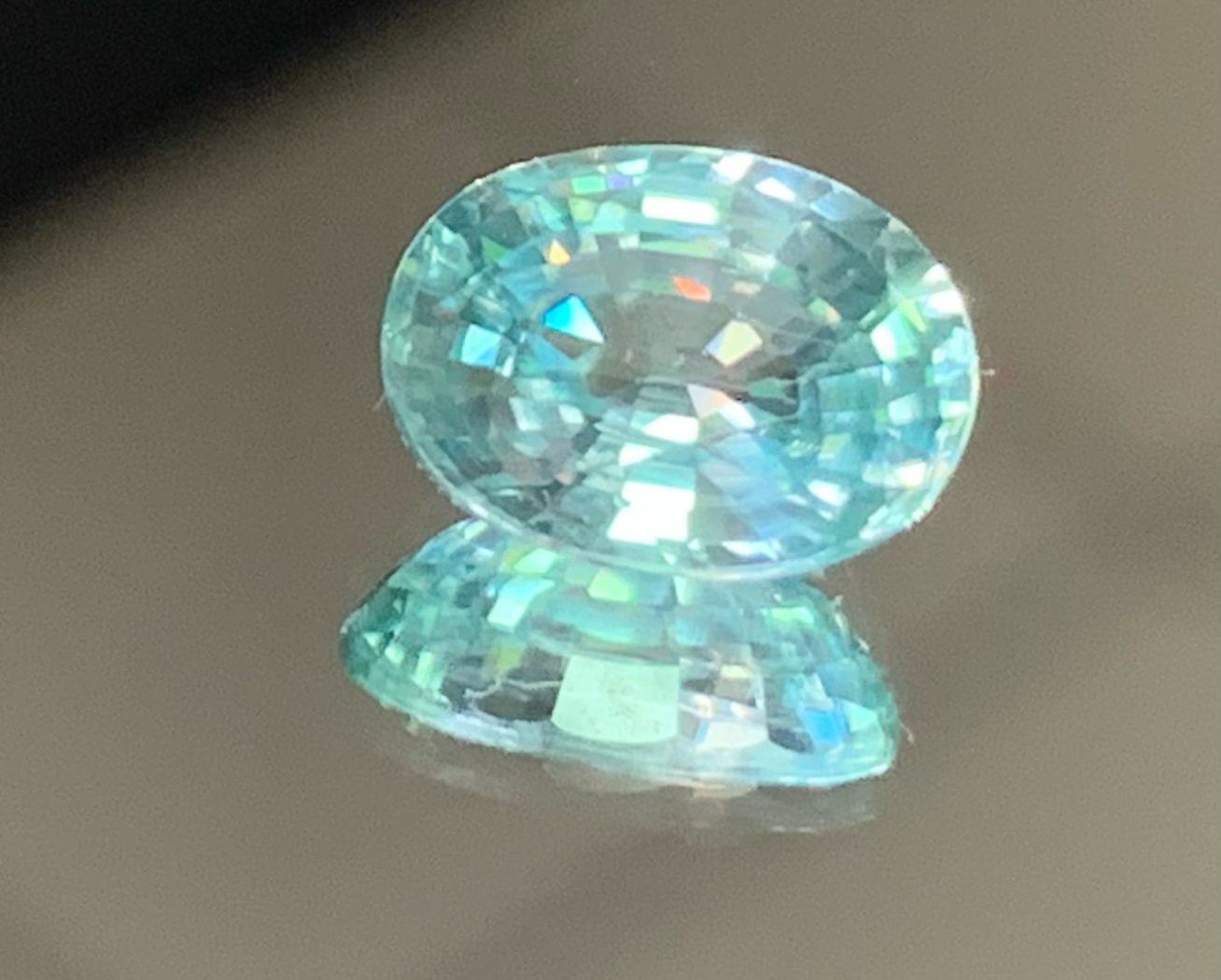 Циркон зеленовато-голубой, овал, 3,20 ct — AA-32, фото 2