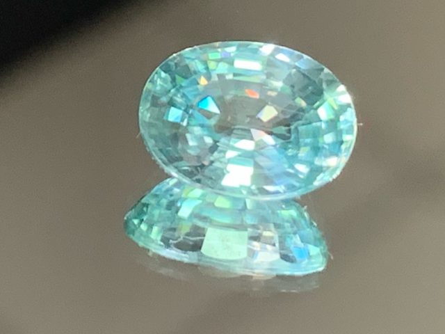 Циркон зеленовато-голубой, овал, 3,20 ct — AA-32, фото 2