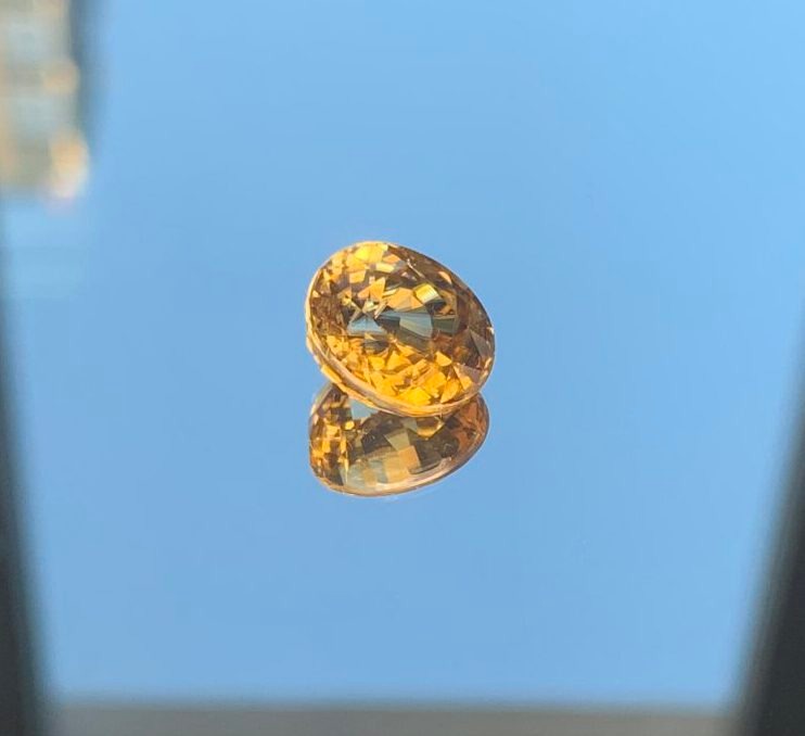 Циркон жёлтый, овал, 10,10 ct — AA-19, фото 1