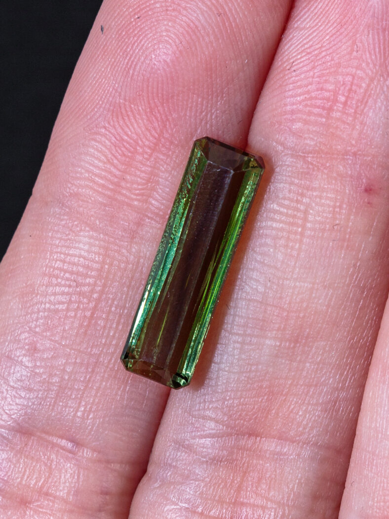 Турмалин верделит полихромный оливково-зелёный, багет, 5,65 ct — AA-60, фото 2